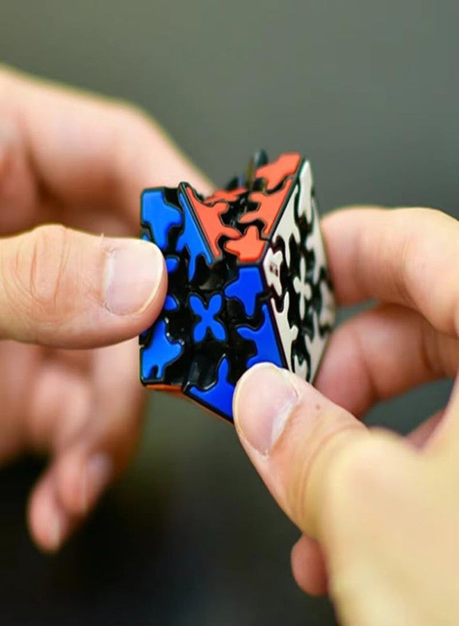 HAWKISTER QiYi 3x3 Gear Cube Keychain, Mini 3x3 Keyring Gear Speed Cube Twisty Puzzle, Brain Teasers 3.5cm - Image 2